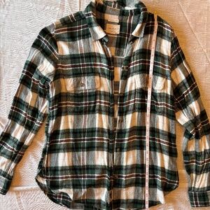 American Eagle Green plaid flannel